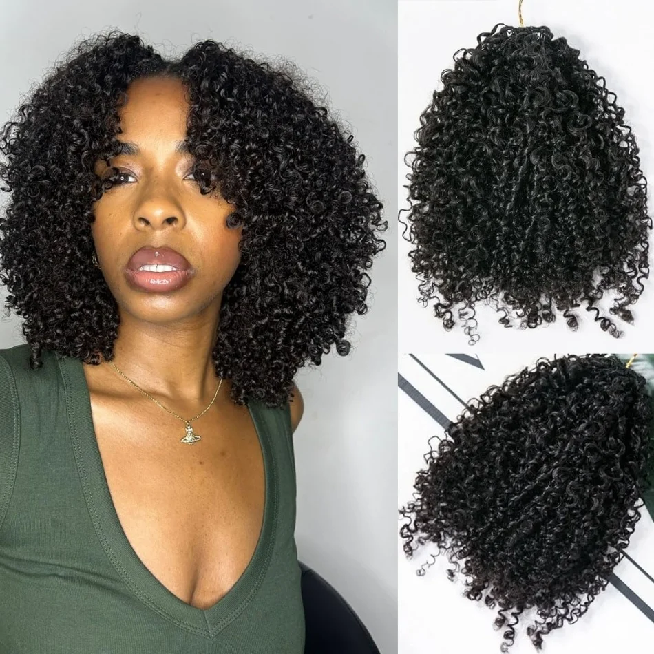 

100% натуральные человеческие волосы, бразильские волосы для женщин, кудрявые, для плетения крючком, без узлов, предварительно разделенные, для наращивания волос.