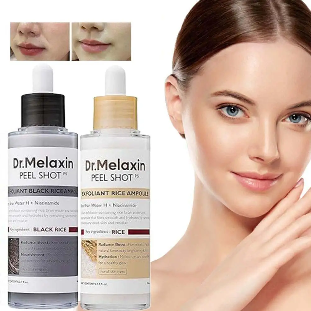 Dr. Melaxin Peel Shot-esencia exfoliante de arroz blanco y negro, hidratante, Control de aceite, piel suave, limpia los poros, cuidado de la piel suave
