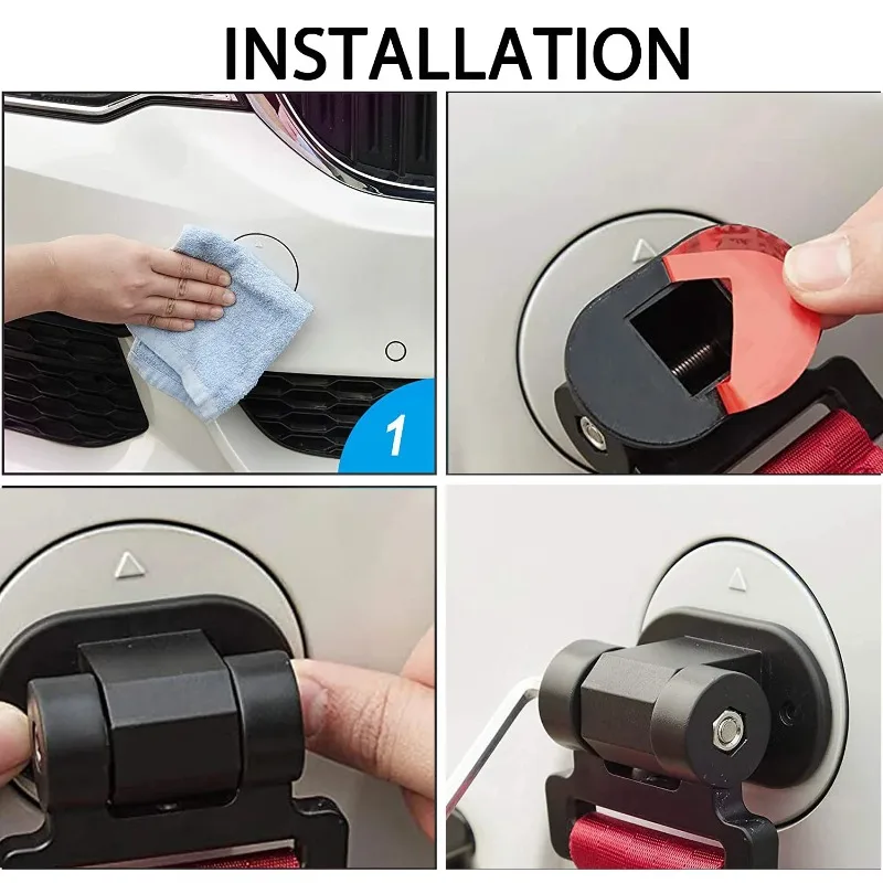 2 قطعة خطاف سحب السيارة تصاميم السيارات التصميم حلقة مقطورة السيارة ، الديكور السيارات الخلفية الأمامية ، مقطورة محاكاة سباق حلقة سحب هوك