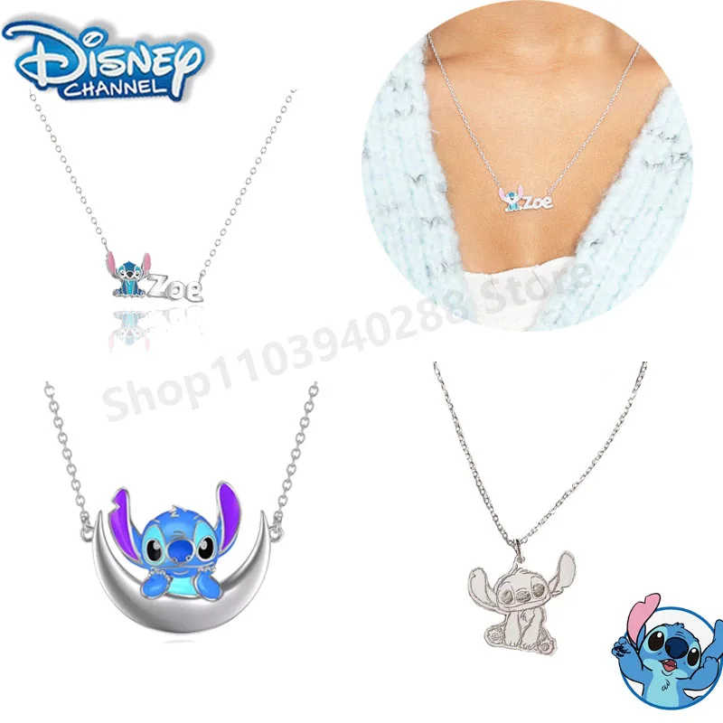 

Disney Lilo & Stitch Necklace Cartoon Cute Anime Character Stitch Girl Fashion Pendant Jewelry for Kids Christmas Gifts