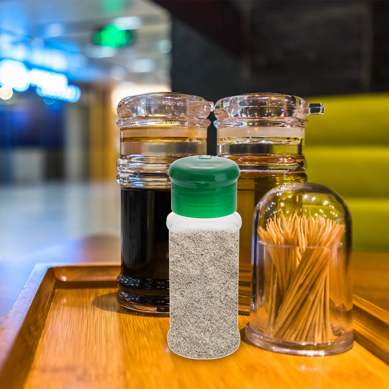 12Pcs Plastic Seasoning Bottles Transparent Spice Jars Pepper Shakers Salt Can Cruets Rotating Seal for Kitchen Bbq Dining Table