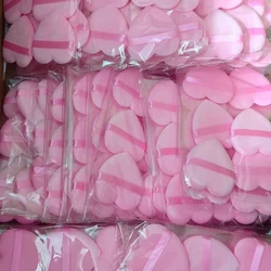 5/50pcs Colorful Heart-shaped Cosmetic Puff Velvet Loose Dry Powder Make Up Puffs Reusable Soft Sponge Facial Beauty Tools