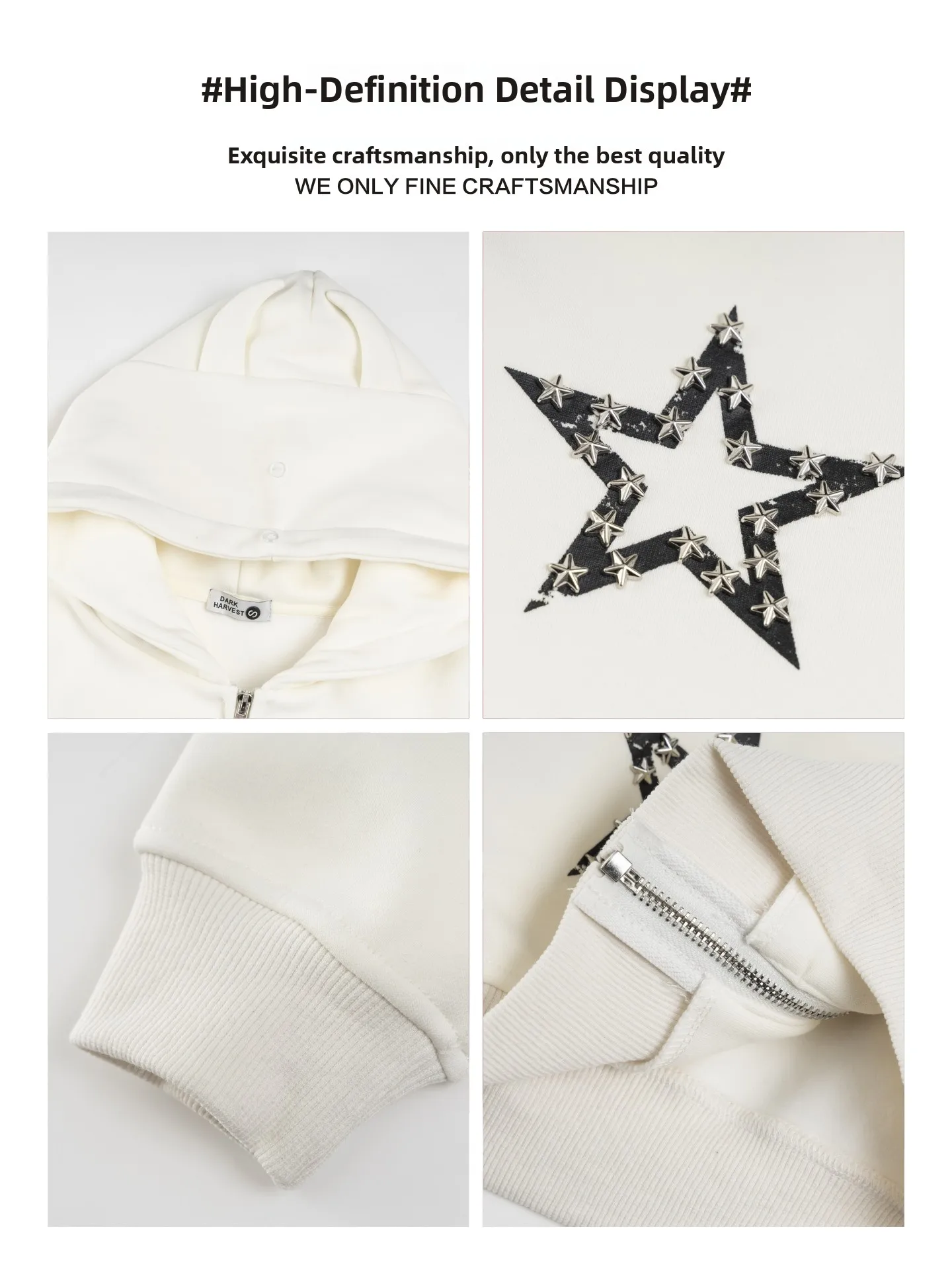 GPstudio American Retro Star Deer Horn Fur Collar Hooded Cardigan Women's Autumn Winter Design Sense Jaet Fce Lined Long...