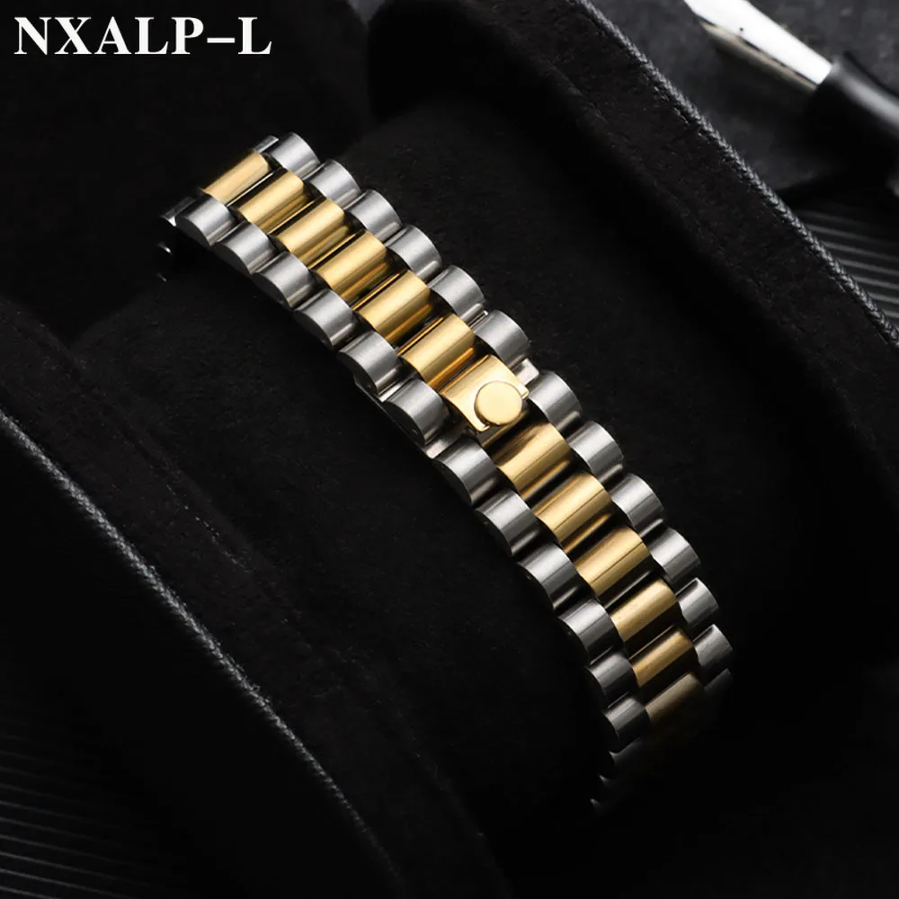 High-End-Armband 20 mm für Rolex Water Ghost für Oyster Perpetual gebogenes Ende, massives Edelstahl-Uhrenarmband, Herren-Zubehör