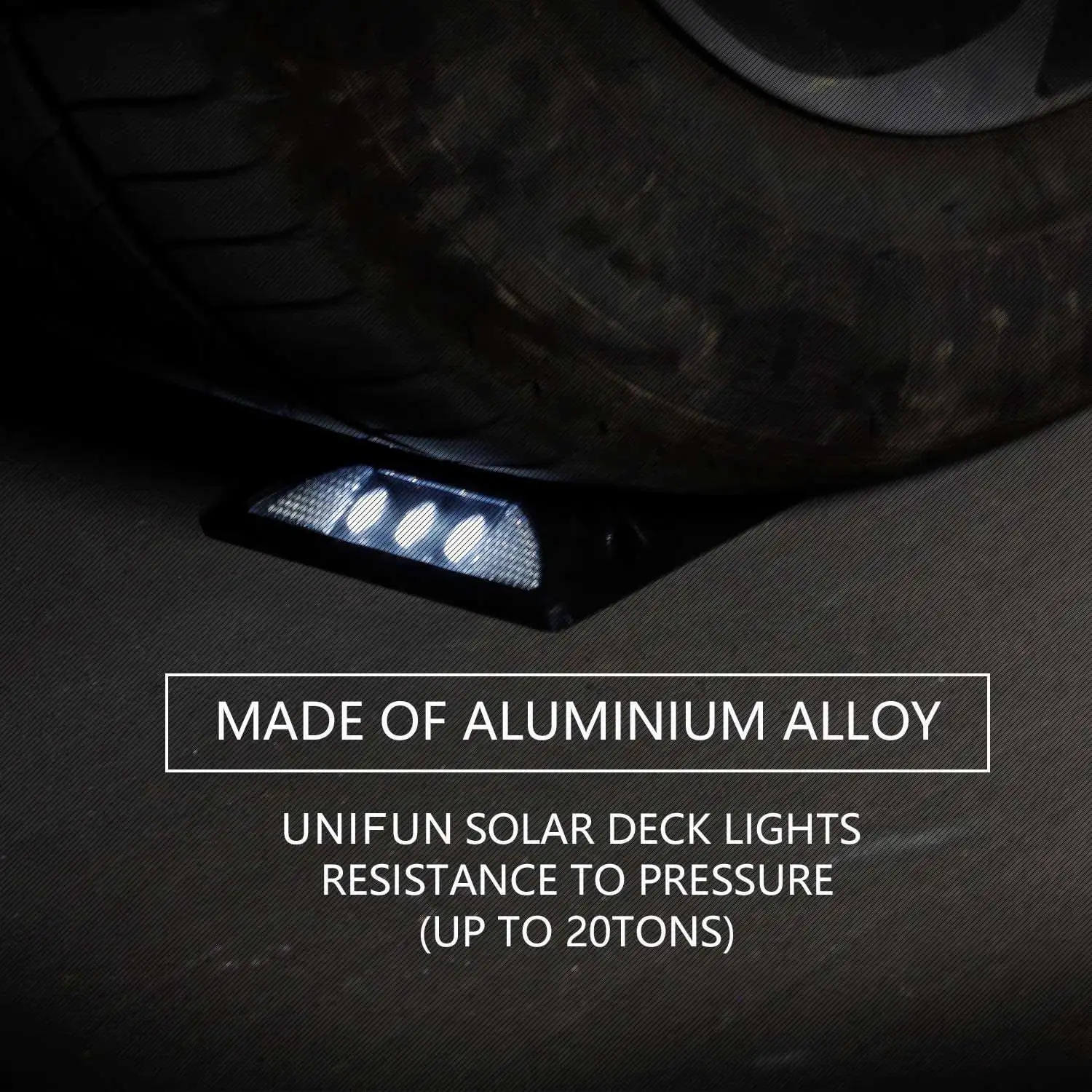 ABVA-Solar Deck Lights Driveway Outdoor LED Lamp,Waterproof Road Markers White Light For Step Stair Garden Ground Yard,4 Pcs