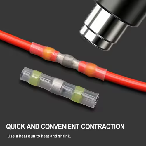 10 ~ 500pcs Solder Seal  Wire Connectors Kit Heat Shrink Butt Crimp Terminals Waterproof Electrical Cable Splice Connector - Image 3