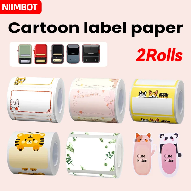 

Niimbot intelligent portable label printer thermal cartoon label sticker oil proof, waterproof, and tear resistant B1/B21/B203/B