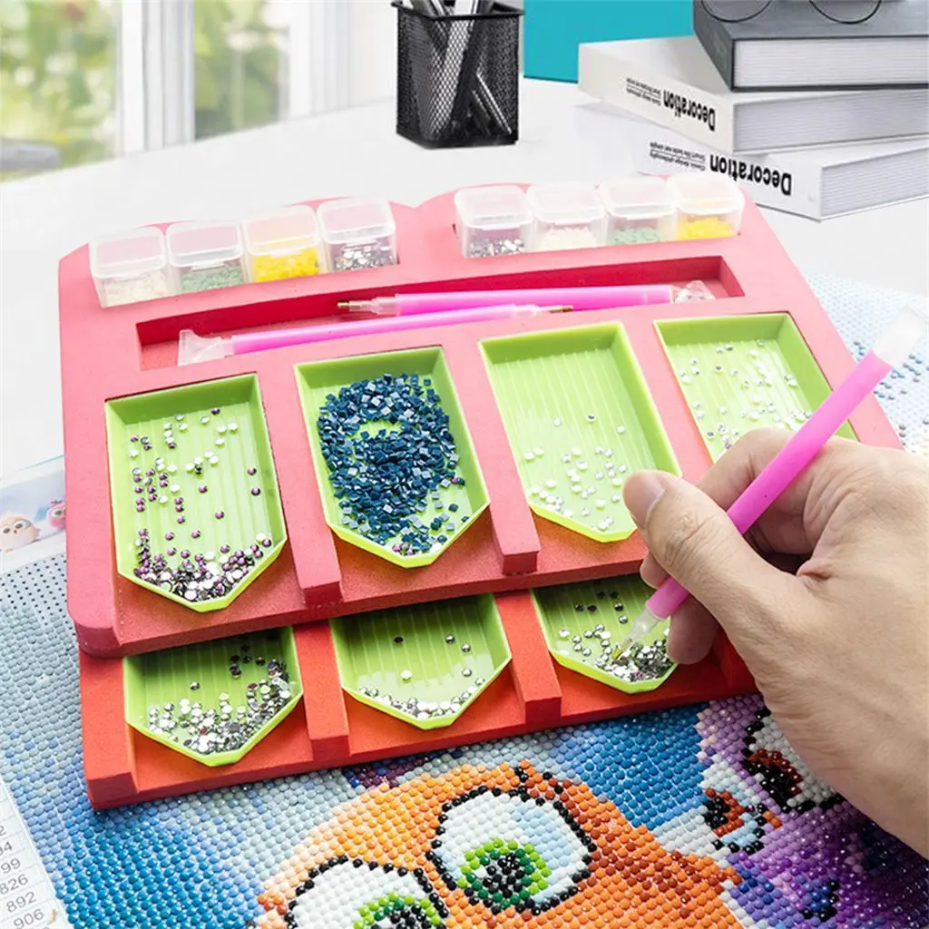 Multi-functional Square Point Drill Diamond Painting Tray Plate Storage Embroidery Tool Diamond Embroidery Accessories DIY Craft