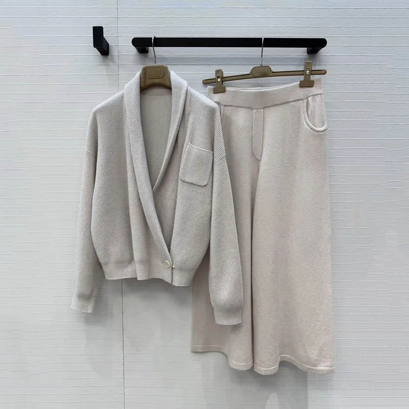 cardigan for women 2026 Autumn New Stretch Knitted Women's Long Sleeve Top Single button lapel women's sweater Wool blend coat