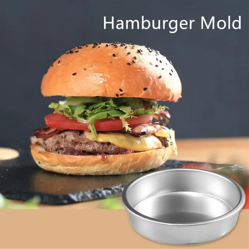 4 Inch Alumin Cake Mold Round Hamburger Desserts Cake Pan Non Stick Bottom Pudding Mold Bread Mold DIY Home Kitchen Baking Tools