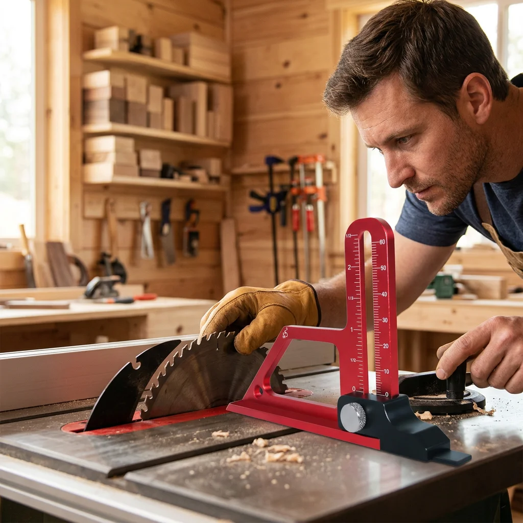 Quick Setup Depth Gauge for Table Saws - 0-60mm Height Measurement Tool - Aluminum Alloy Router Bit & Blade Setter