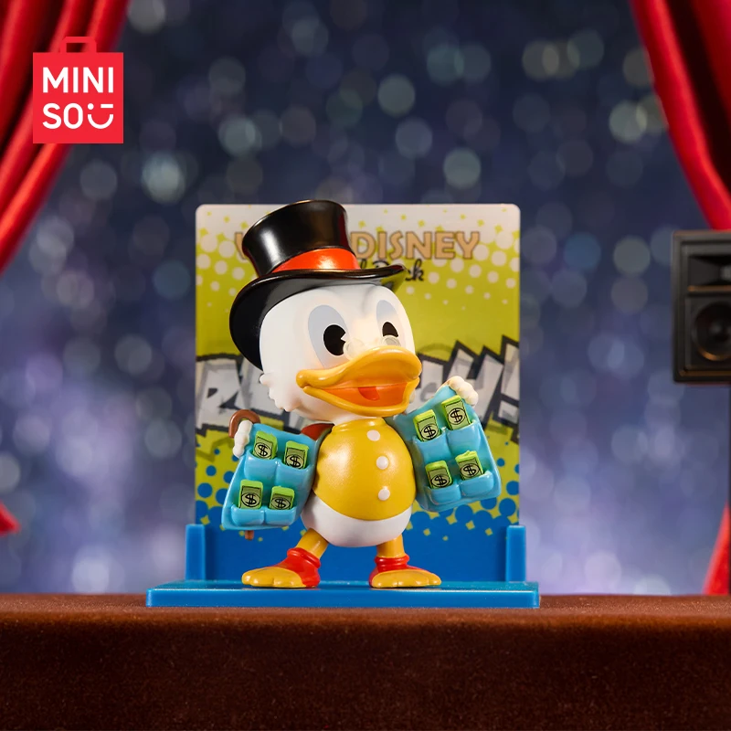 MINISO-modelo de capa do pato Donald, boneca blind box, presente de aniversário, ornamento, disney, anos 90