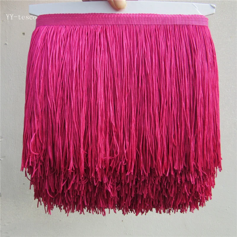 YY-tesco 1Yard 15cm Wide Lace Fringe Trim Tassel Fringe Trimming For Latin Dress Stage Clothes Accessories Lace Ribbon Tassel