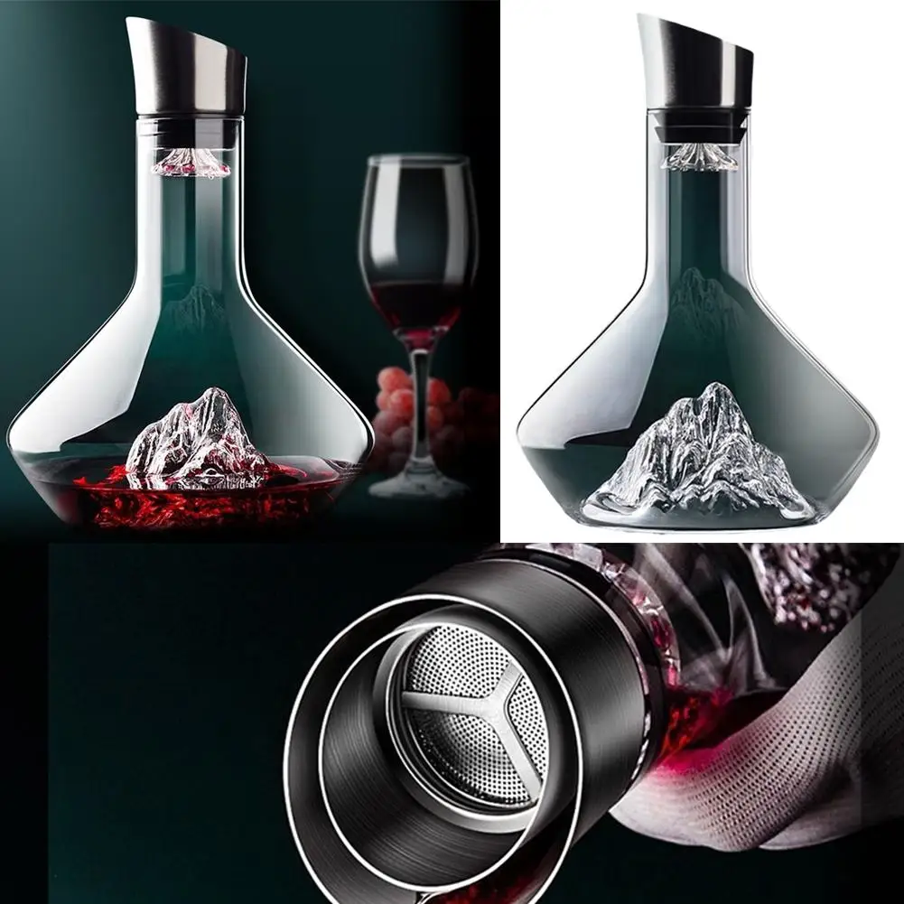 Wine Decanter 1.5l Decanter Wine Transparent Glass Design Iceberg Lead-free Wine Crystal Barware Decanters Accesso R9v9