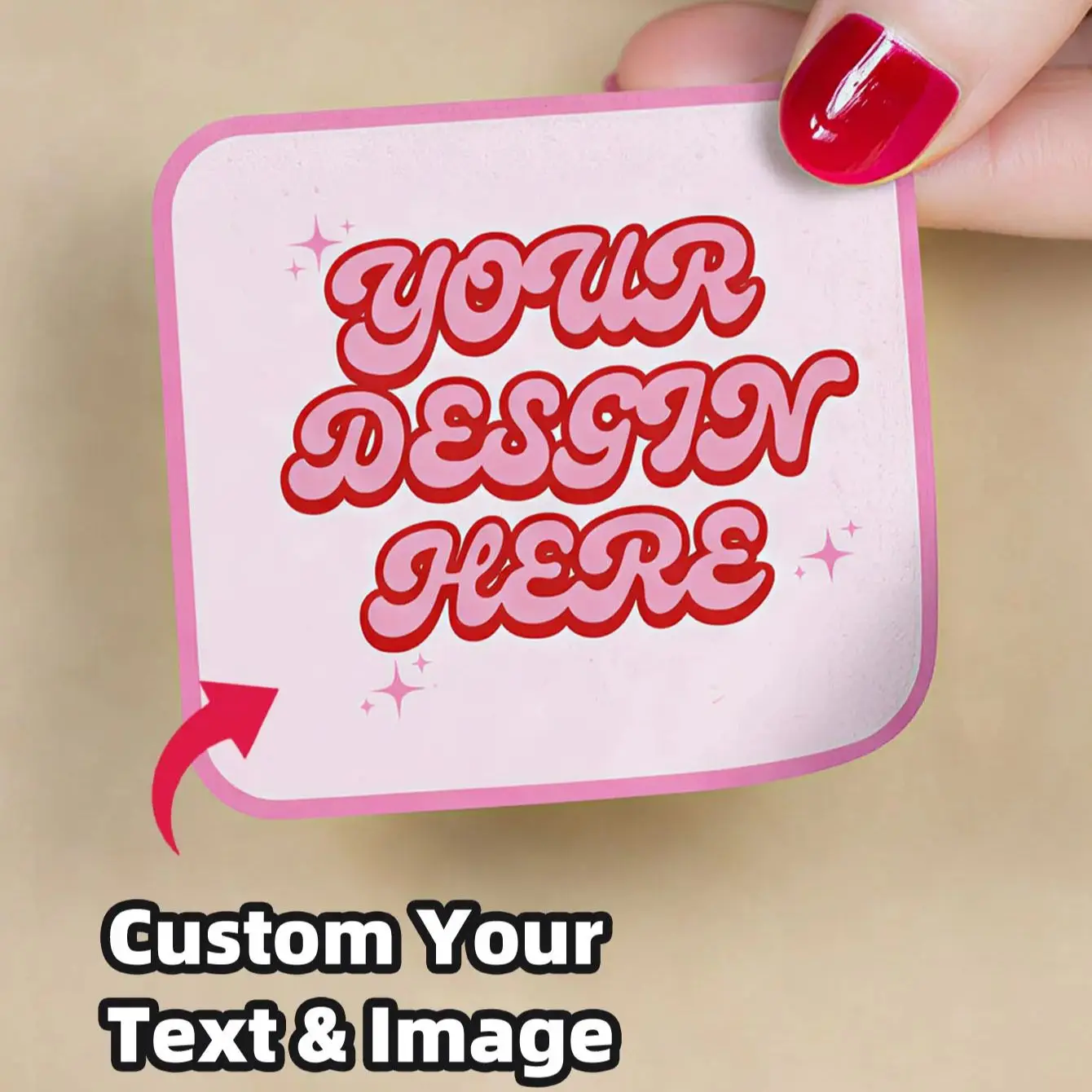 

1/60/120/240 Pcs Custom Square Clear Waterproof Stickers Personalized for Party Label Packaging