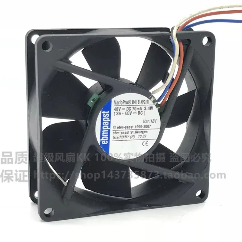 For German 8418 N/2HP 48V 70mA 3.4W 4-Wire Switched Permanent Magnet Cooling Fan