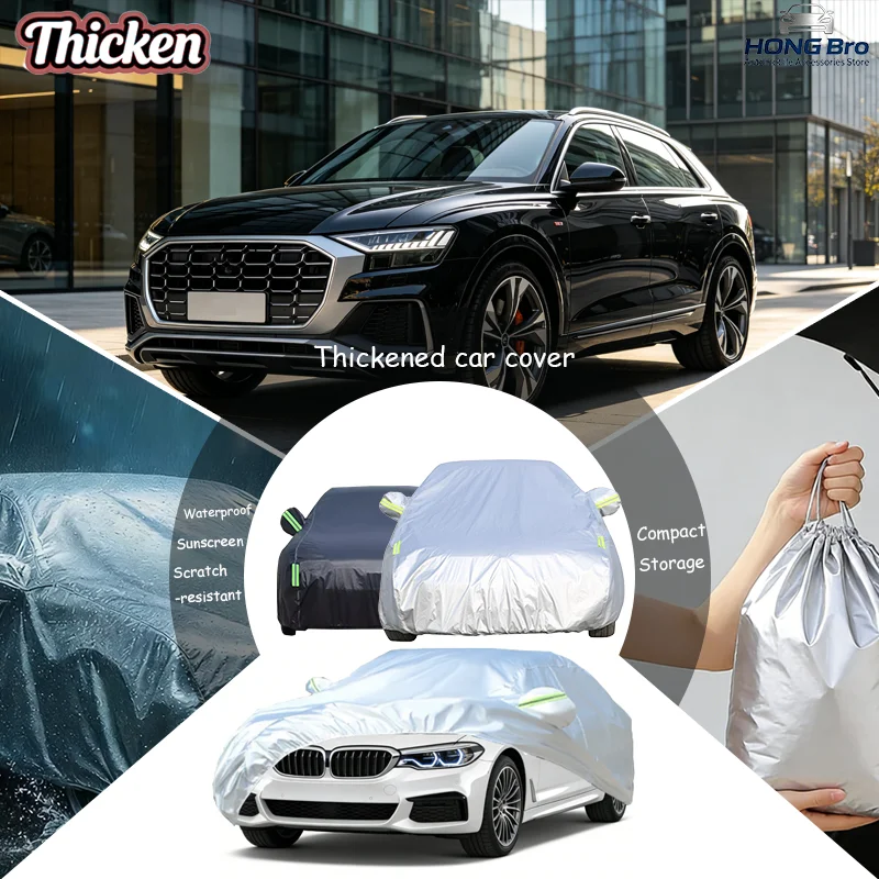 

For Audi Q8 2018-2024 Full Car Cover Oxford Cloth, Outdoor Sun & UV Protection, Rain/Snow/Dust, Fit 2019-2022