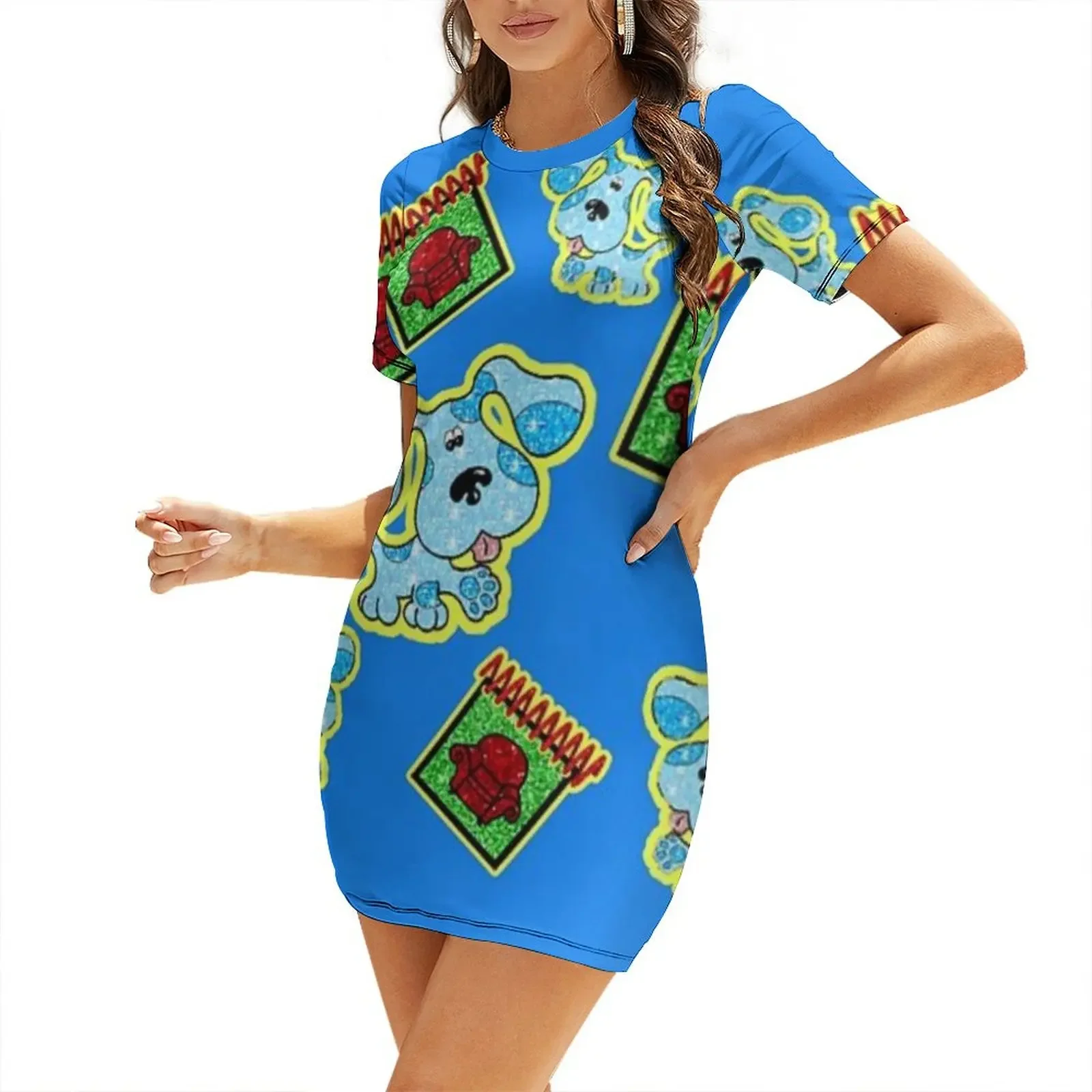 

Blues clues sparkle Short-Sleeved Dress women clothing 2025 new arrivals Dress