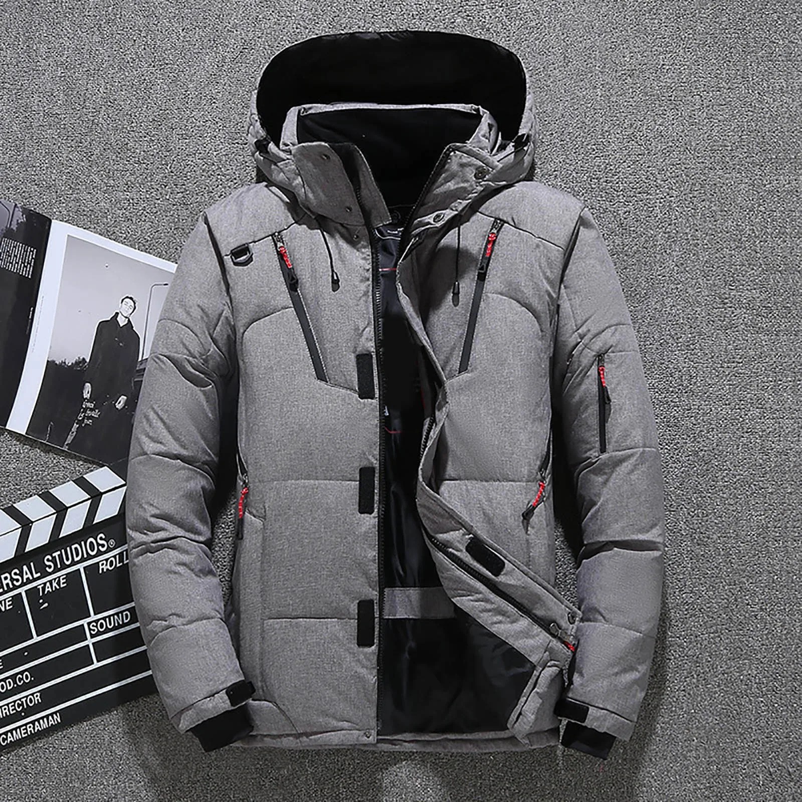 Men's White Duck Down Jacket Warm Hooded Thick Puffer Jacket Coat Male Casual High Quality Overcoat Thermal Winter Parka Men