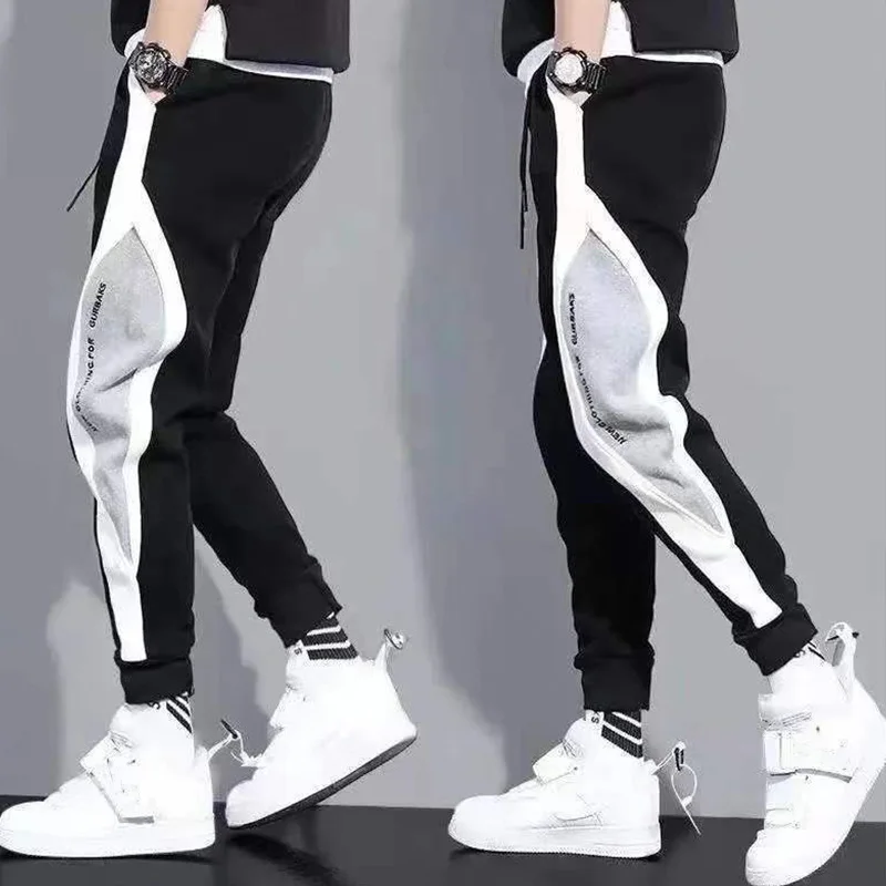 

1PC Jogging Polyester Trousers Cargo Pants Plush Lining Pants Jogging Pants Thick Warm Winter Drawstring