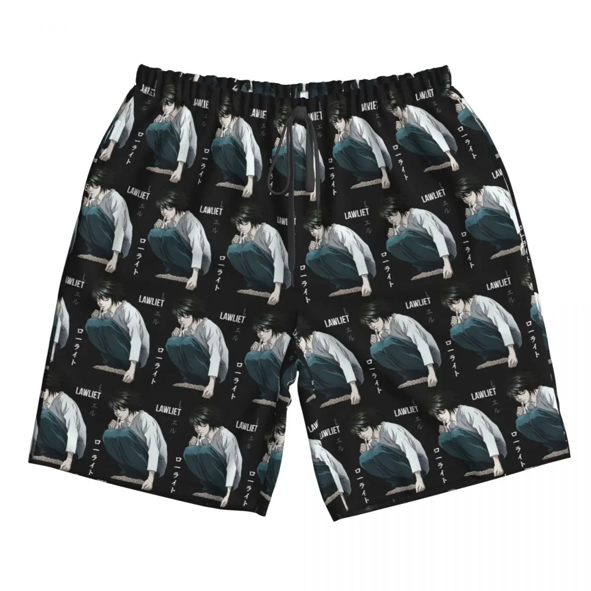 Death Note Lawlet Note Anime Trunks Beach Board Shorts Casual Quick Dry Swim Summer Men Pants