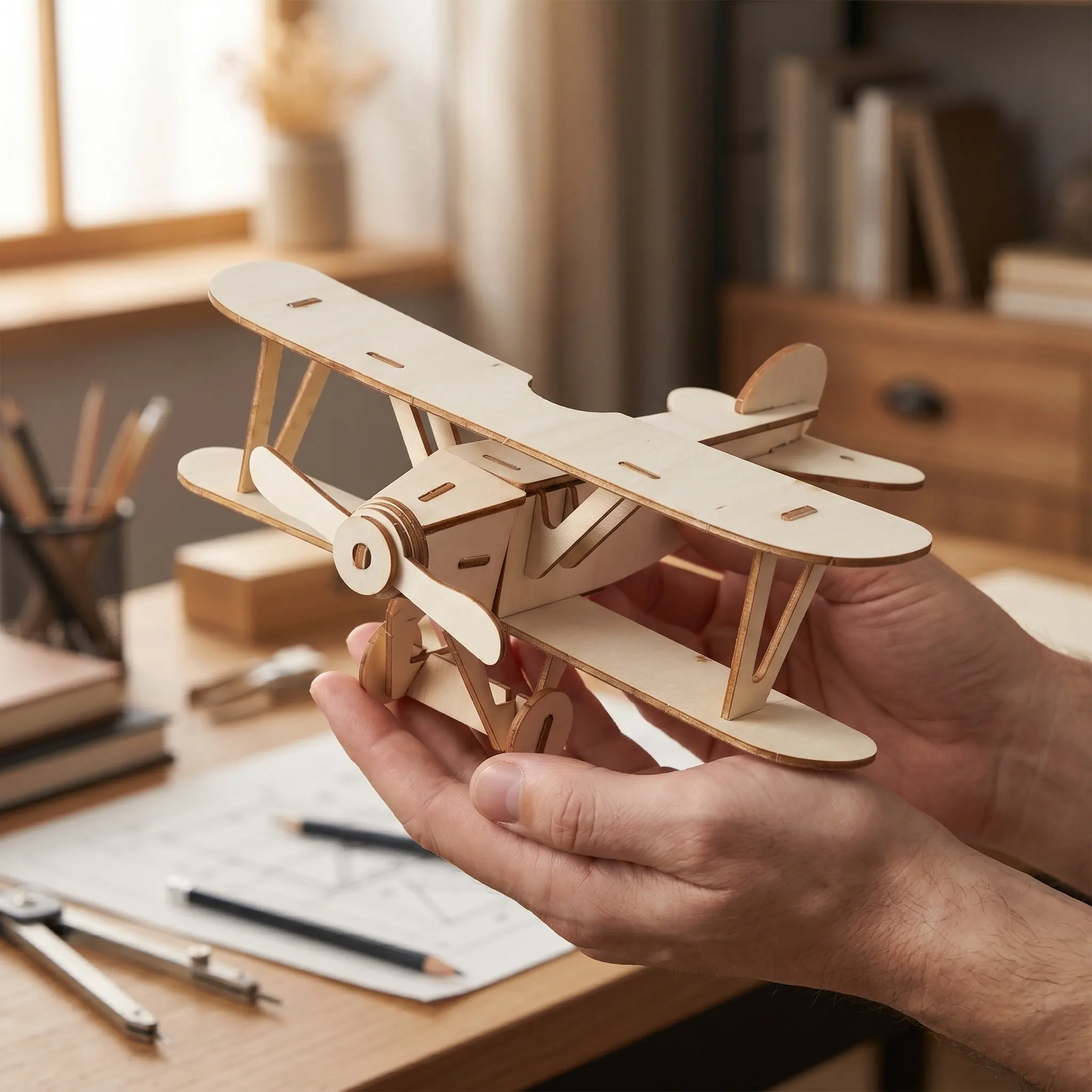 

Wooden DIY Airplane Assemble Plane Puzzle Kit Handmade Painting Blank Plane for Kids Educational Creative Gift