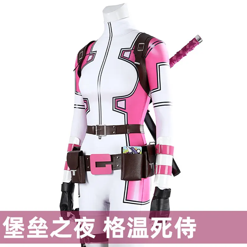Disfraz de Cosplay de Gwenpool, Traje de Deadpool para Mujer, Mono, Atuendo de Halloween para Mujer, Conjunto Completo de Cosplay HCOS