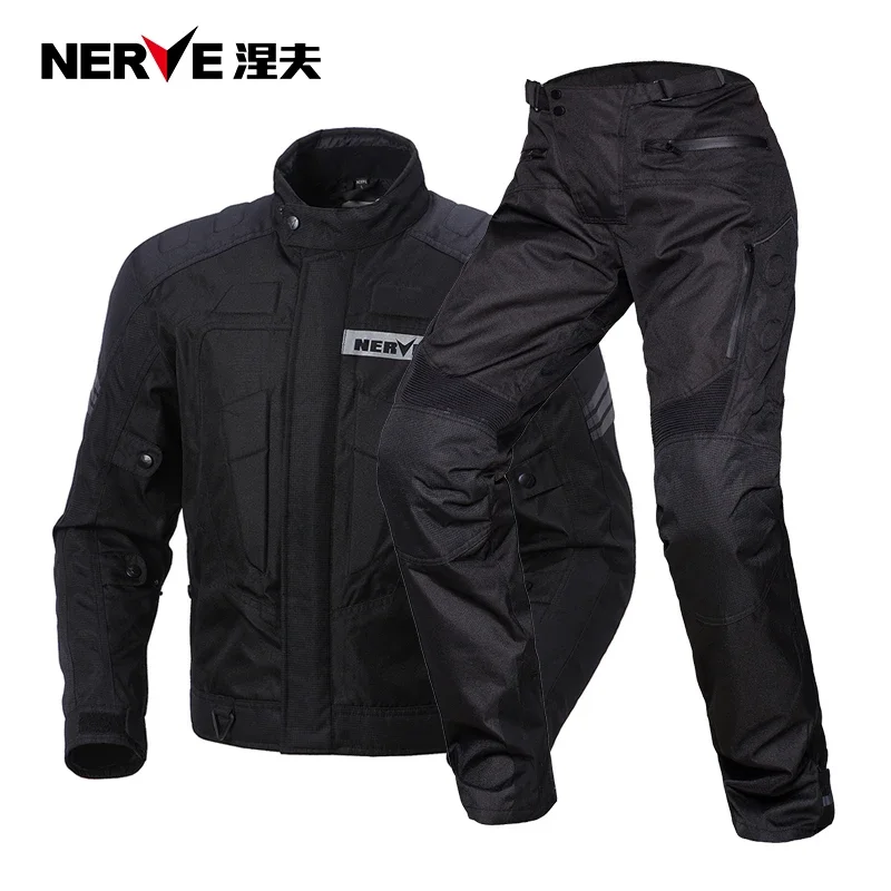 Nerve Motorcycle Jacket for Man Four Seasons Waterproof Fall Prevention Keep Warm Breathable Polyester Motorcycle Riding Jacket