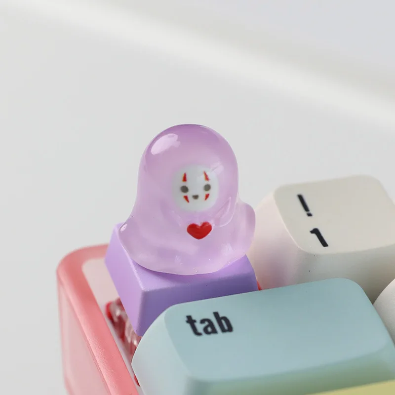 فانتوم لطيف Keycap شفافة Kawaii مضحك الإبداعية واحدة Keycap الراتنج لوحة المفاتيح الميكانيكية Esc لعبة الملحقات الطرفية