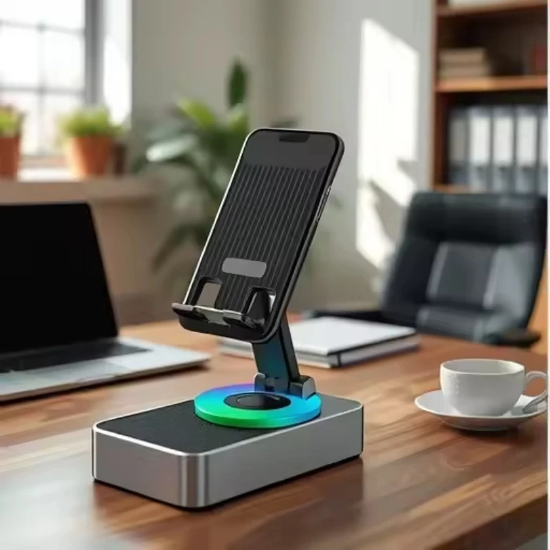 Uchwyt na telefon 3 w 1 Składany głośnik Bluetooth Przenośny stojak obrotowy 360 stopni Power Bank do telefonu komórkowego iPad