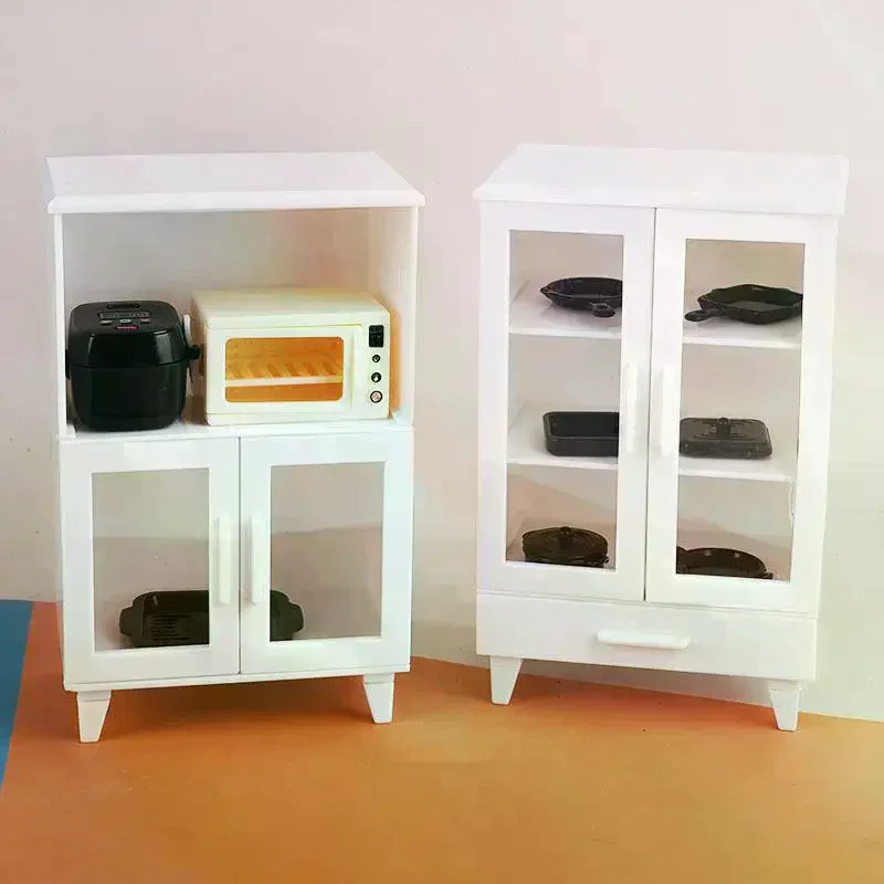 1 Juego de Mini accesorios para juego de imitación de comida 1:12, muebles para casa de muñecas, modelo de cocina, Kit de juego, gabinete de cocinas de arroz en miniatura