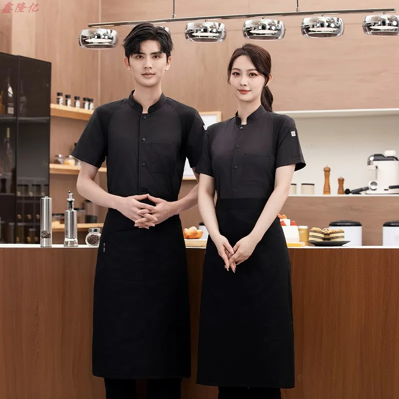 ホテル、レストラン、キッチン、食堂、パン屋向けの夏用通気性シェフジャケット半袖作業服