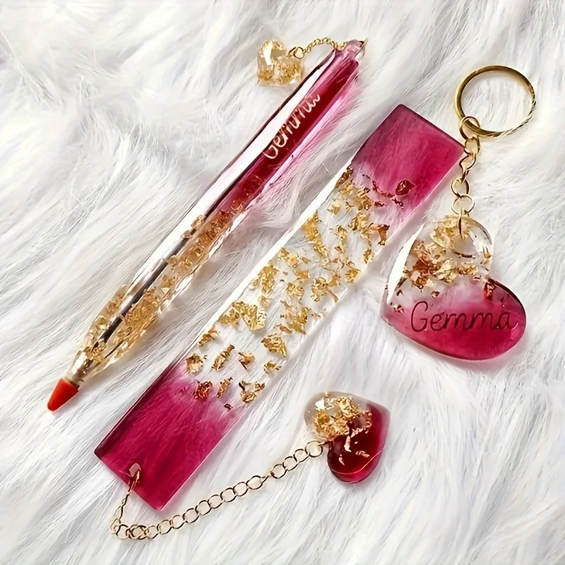 26Transparent Pen and Bookmark Silicone Mold Set，Epoxy Resin Casting Mold，DIYHandmade Stationery Materials，Mixed Shape Pen Mold