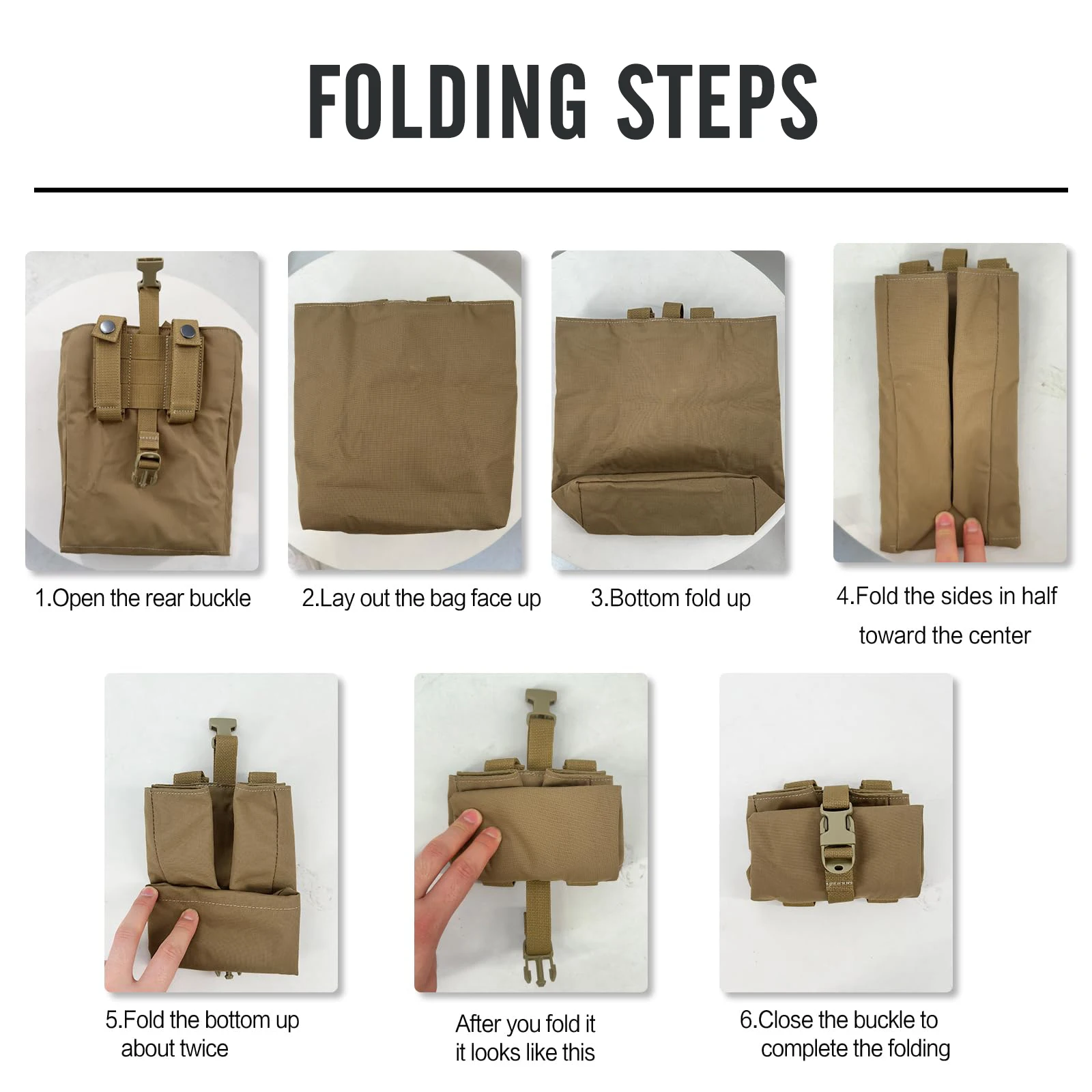 New Molle Folding Dump Drop Magazine Pouch Outdoor Camping Hunting Accessories EDC Foldable Recovery Mag Holster Waist Bag - view 6