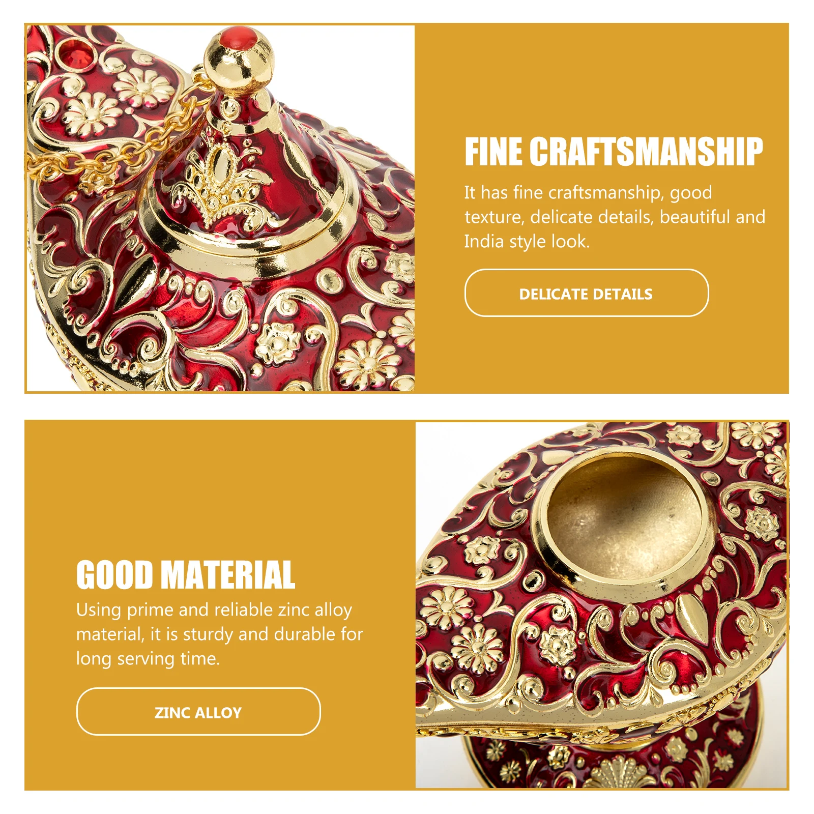 

Aromatherapy Censer Desktop nament Home Decoration Indian Style Zinc Alloy Sturdy Study Bedroom Yoga