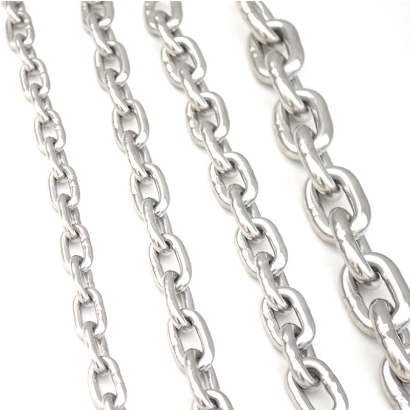 1 /2/ 5 Meter Chains Stainless Steel Chain Iron Chain Diameter 1.2mm-8mm Pet Dog Choker Collar Hammock Swing Anti-Theft