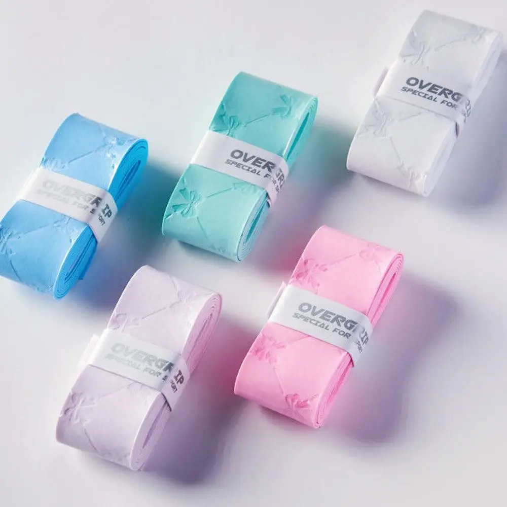 Bow Print Badminton Handle Wrap Tape Anti-slip Sweat-Absorbent Tennis Racket Grip Tape Shock-Absorbing Wear-resistant