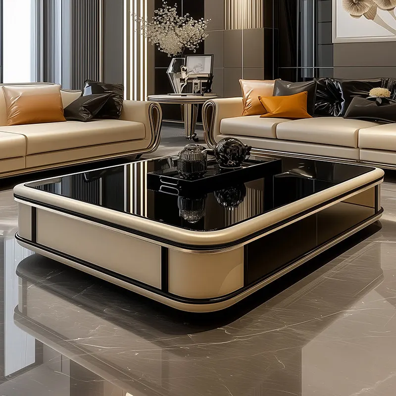 150x80x45cm Light luxury Italian style big Modern minimalist baking paint coffee table side tables pliante living room furniture