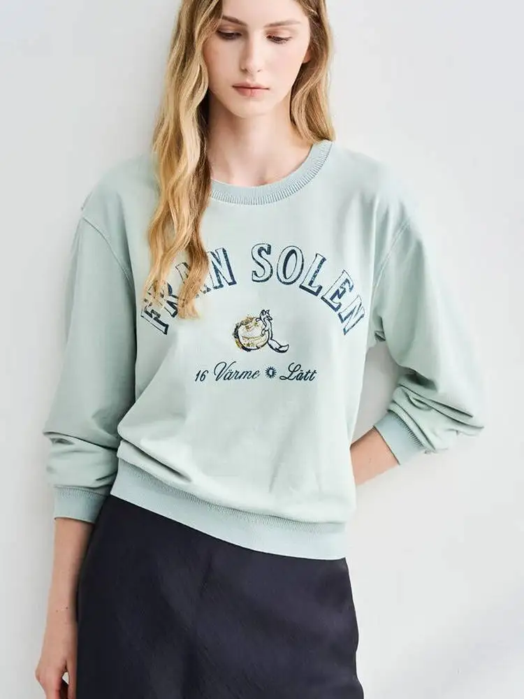 Miękki, wygodny, koreański sweter z okrągłym dekoltem, casualowy, uniwersalny, luźny krój, wyszczuplający, przyjazny dla skóry, modny, nowy na jesień...