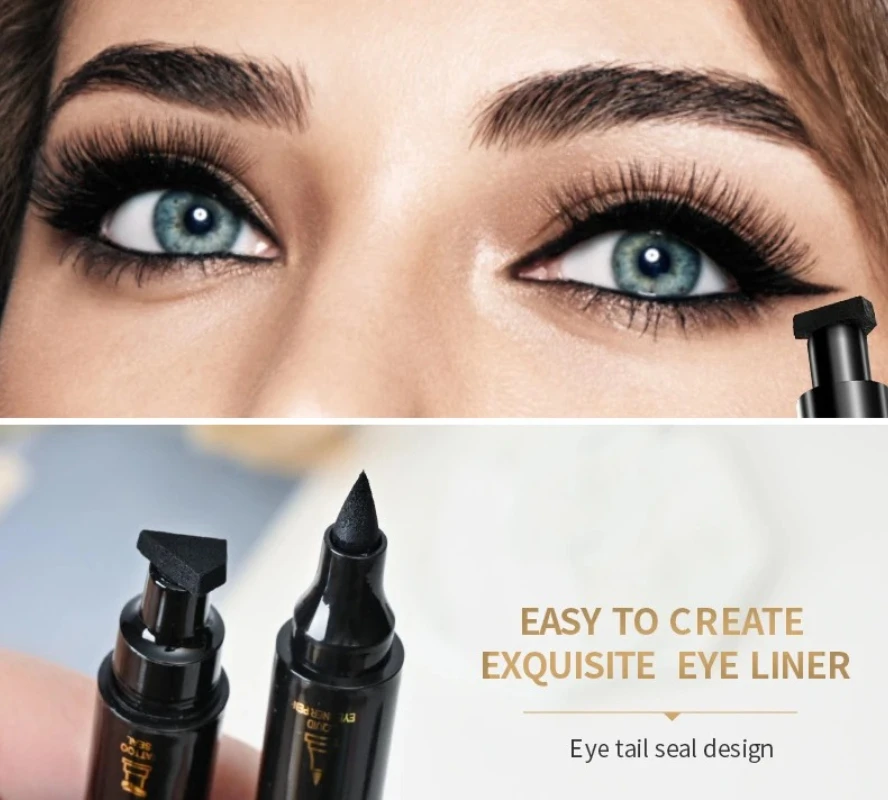 Liquid Eyeliner Pencil Super Waterproof Black Double-Headed Stamp Long Lasting Eyleliner Cat Eye maquiagem Cosmetic Makeup Tool