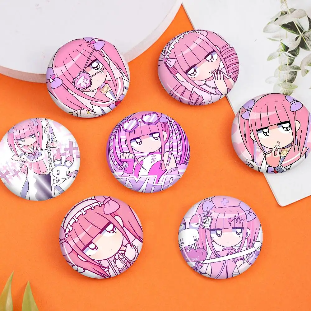 Menhera Chan Comic Characters Creative Pins Funny Round Snap-in Brooch Badge Backpack Hat Accessories Jewelry Gifts for Friend