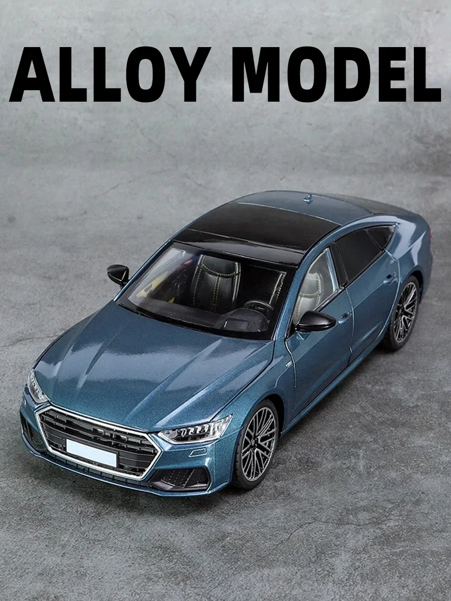 1:24 AUDI A7 Alloy Diecast Car Model Sound & Light Children Toy Adult Collectibles Birthday Original Box Gifts Holiday Present