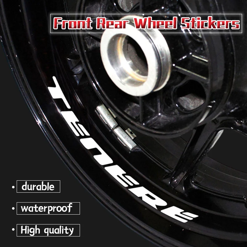 

For Tenere TENERE700 TENERE1200 8xReflective Motorcycle Wheel Stickers Hub Decal Rim Stripe Inner Ring Tape Decorative Sticker