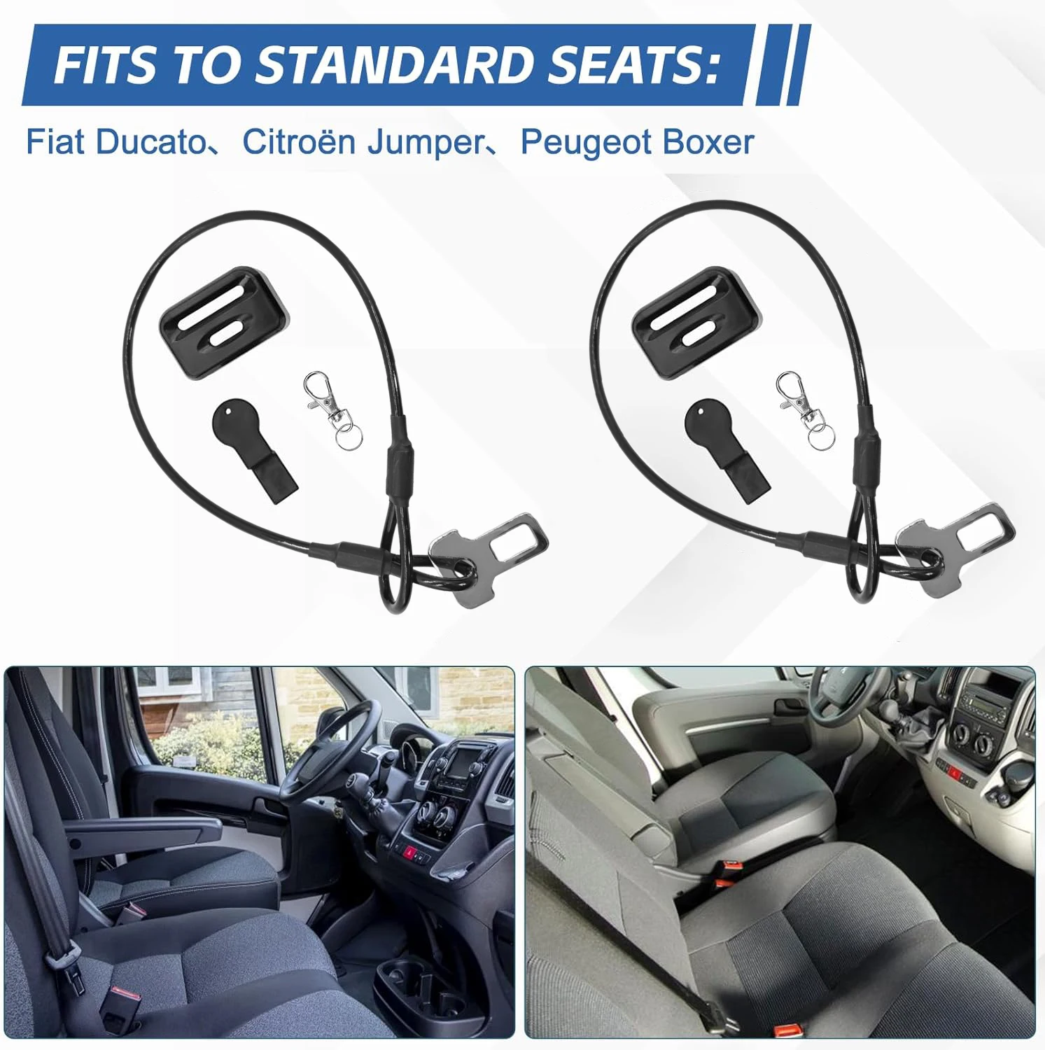 2 Pack Safety Rope Seat Belt Latch Security Door Straps-Locks Of Using The Seatbelt Anchor For Motorhome Cab For Rv Accessories view 3