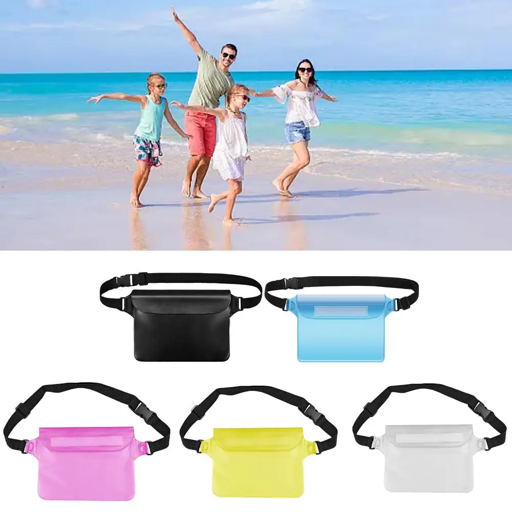 Pvc Waterproof Mobile Phone Bag Valuables Belt Bag For Beach Swimming Snorkeling With Adjustable Waist Strap Dry Bag Fanny E3k3