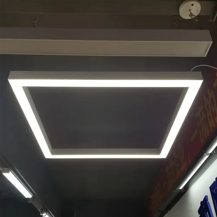Custom Linkable Modern Square Rectangle Suspended LED Linear Light 40W 3-Year Warranty Home Office Gym Hotel 6000K Daylight