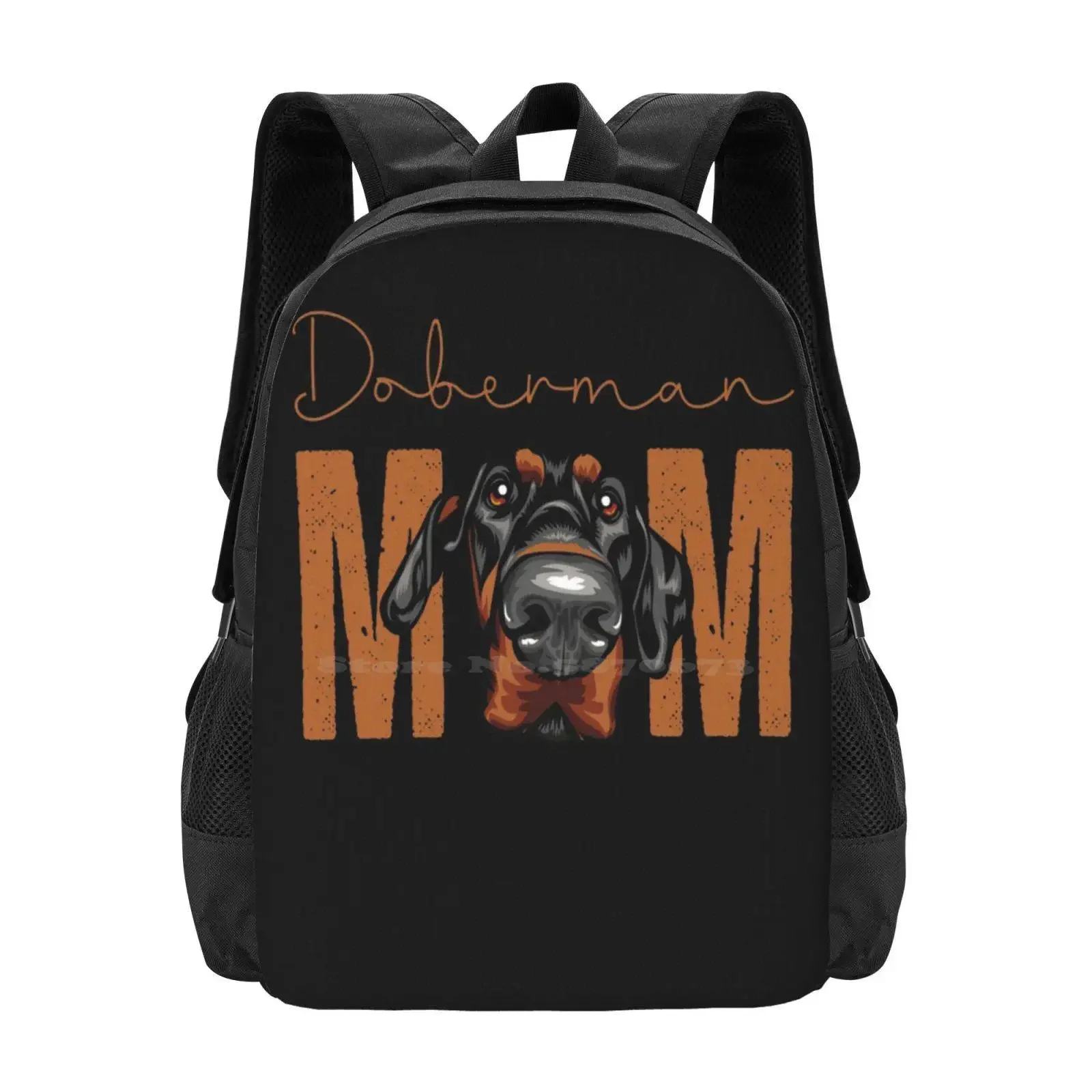 

Doberman Mom , Dog Mom Shirt , Gift Idea For Dobermann Owner , Slim Fit T-Shirt Backpacks For School Teenagers Girls Travel