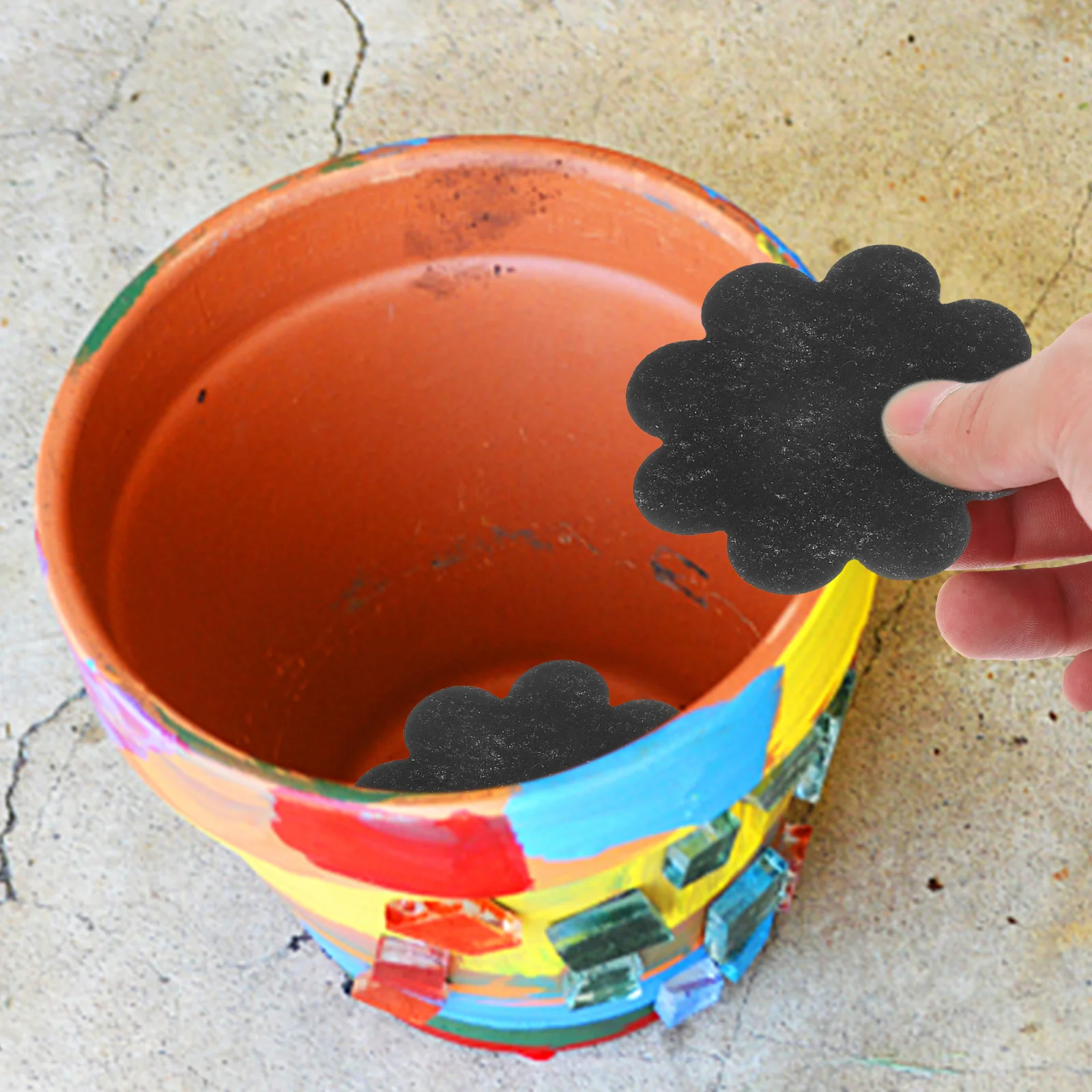 

100pcs 32cmx4cm Black Tree Cover Plant Root Protection Cloth Flowerpot Pads Bottom Holes Soil Leakage Prevention Garden Pot Hole