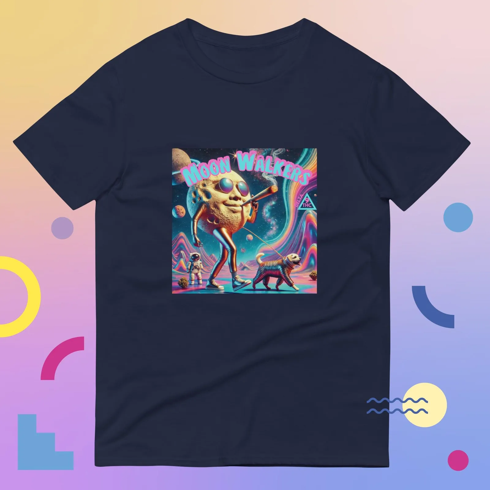 لطيف كوكب الكلب المشي مضحك الهيب هوب نمط مطبوعة قصيرة الأكمام مريحة القطن الخالص تي شيرت للرجال والنساء