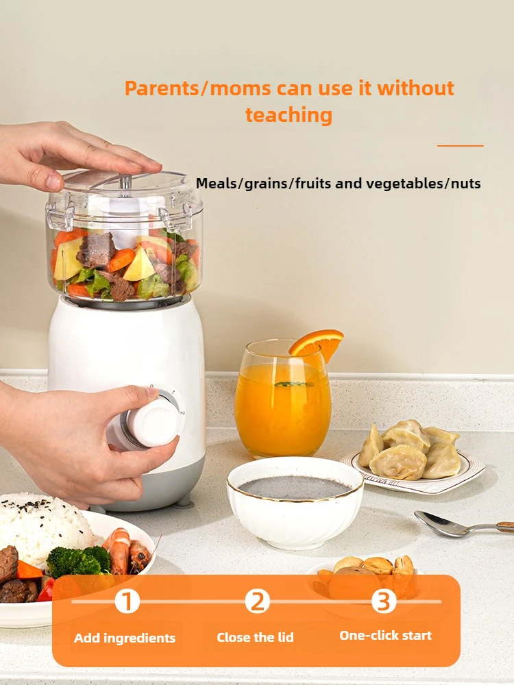 Procesador de alimentos para personas mayores: máquina para hacer puré para comidas blandas, picadora de nueces/carne, sin necesidad de agua, desmontable y fácil de limpiar (Ayuda dietética para personas mayores)